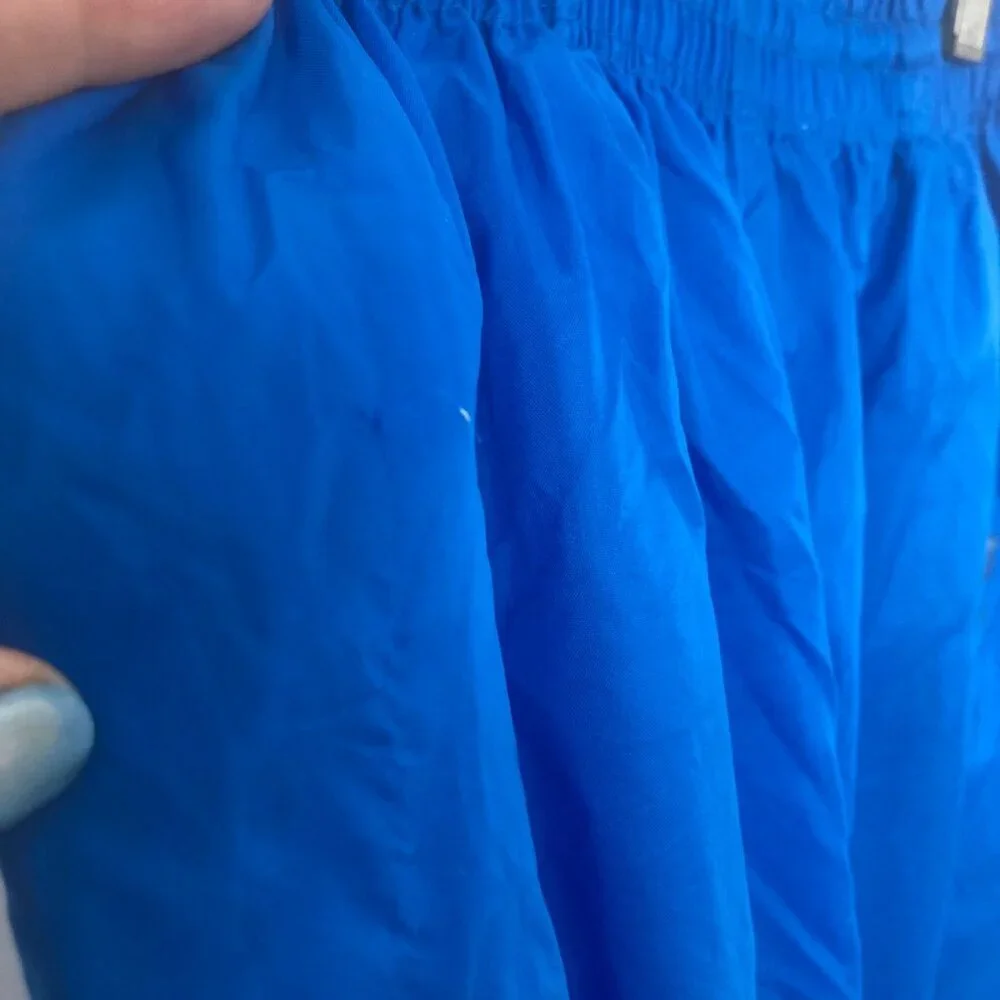 Vintage Adidas Track Pants Small Unlined Blue Nylon Embroidered Logo Streetwear